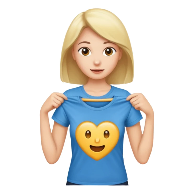 Emoji perempuan sedang membuka tshirt sticker