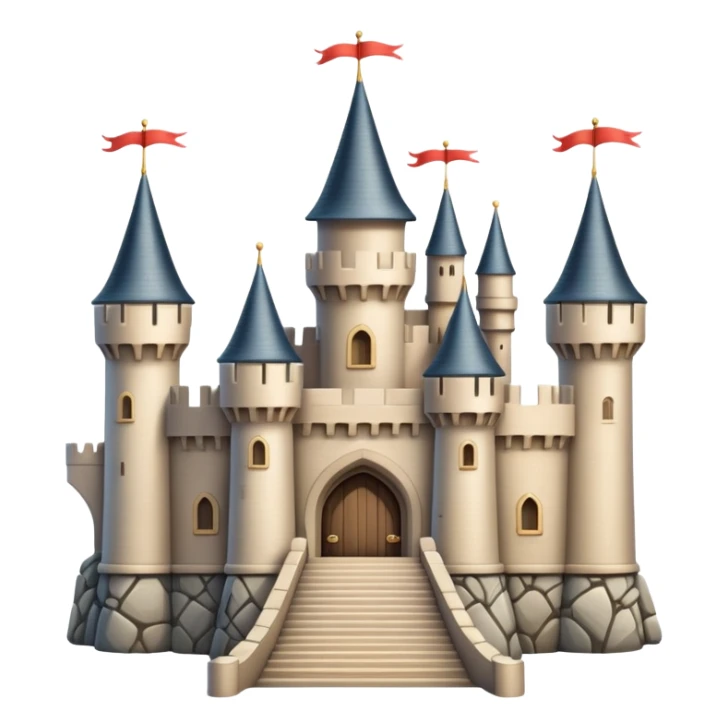 Beige fairytale castle with turrets and a drawbridge sticker