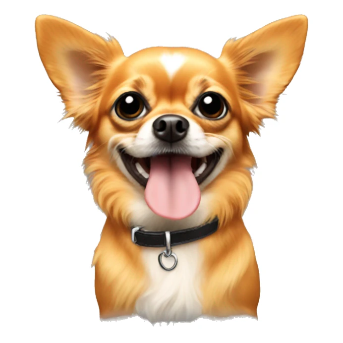 all orange long haired chihuahua with black mouth muzzle sticker