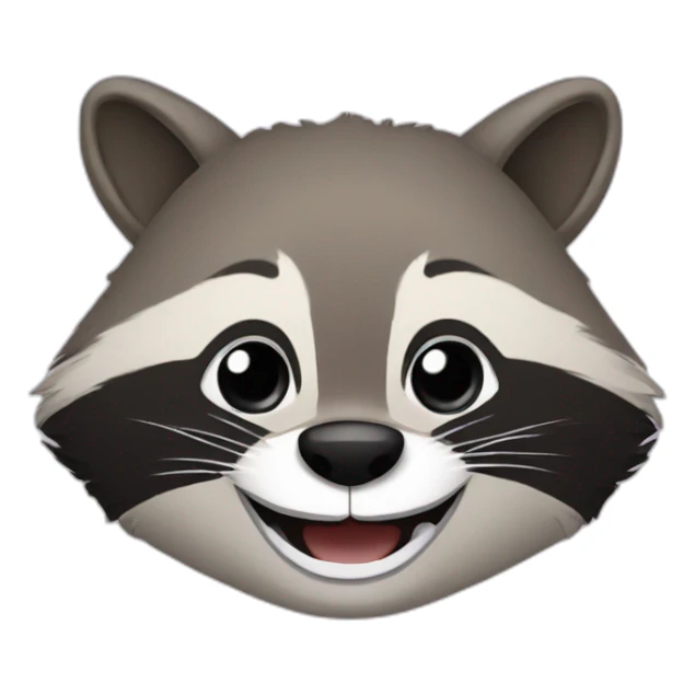 raccoon with a large smile showing teeth sticker