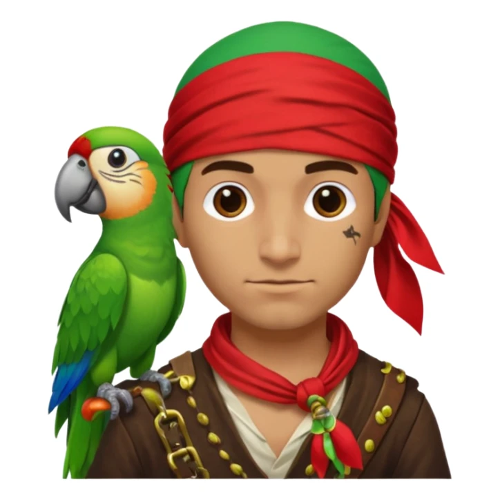pirate and parrot sticker
