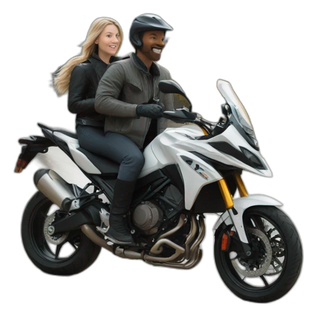 White Girl and white guy on a MT09 sticker