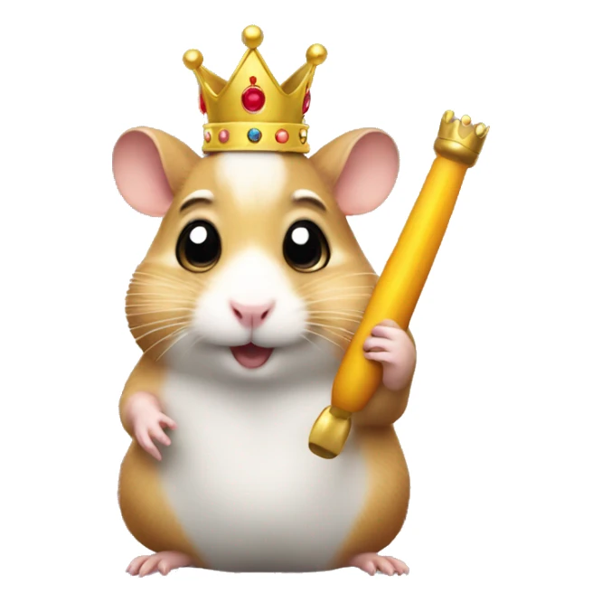hamster in crown calls on the phone sticker
