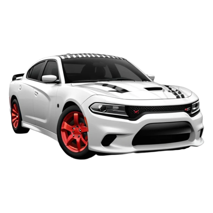 CHARGER DOSH HellCat SRT white and Pattern on the side of the logo Lynx with Black Control 4k, 8k sticker