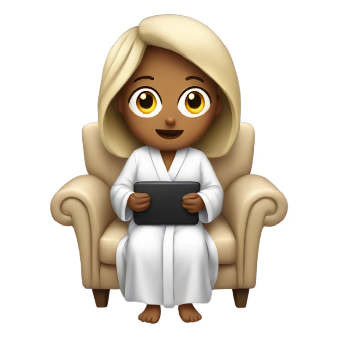 Lady in a robe watching tv on a couch  sticker