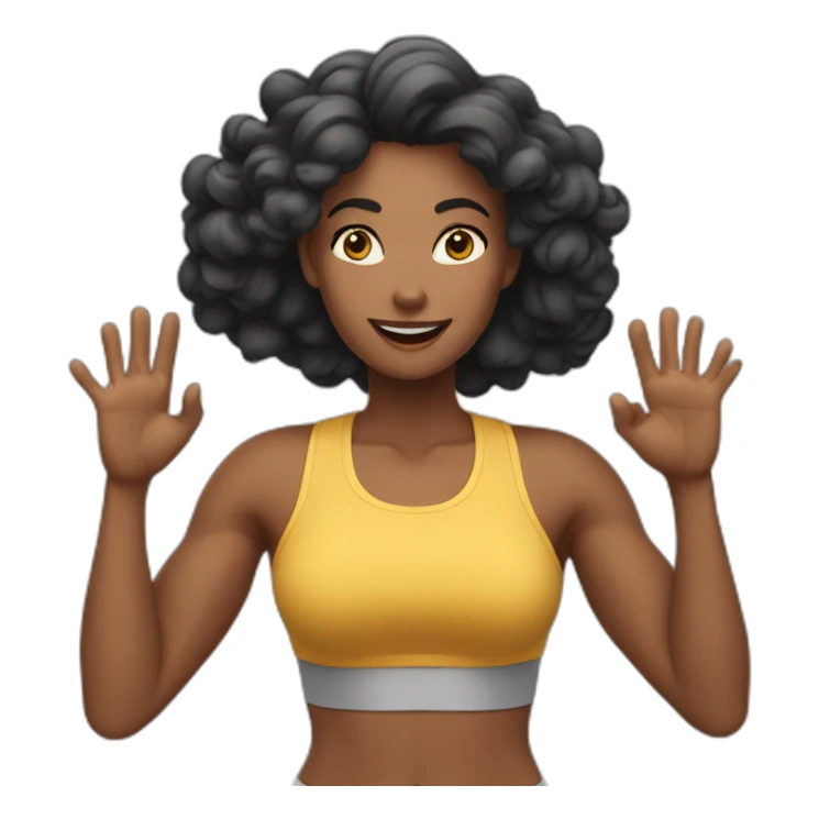 fit women gesturing with hands Okay sticker