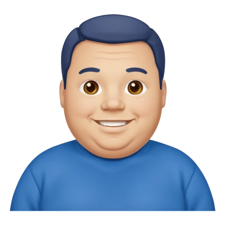 fat man wearing blue sweatshirt sticker