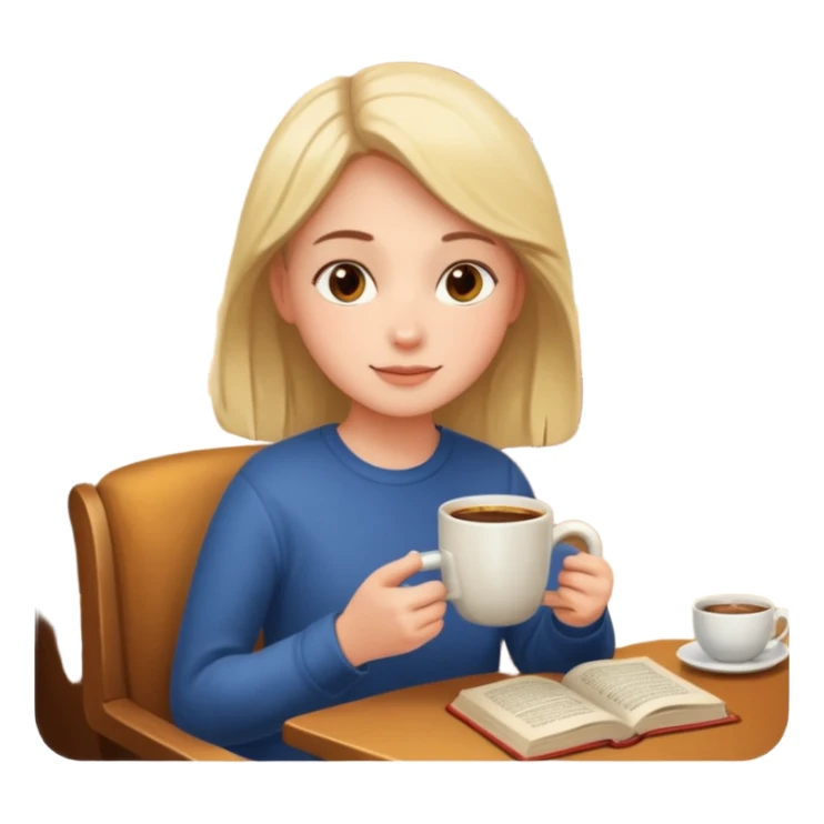 🍁☕📖 Cozy autumn evening with a warm coffee and a book sticker