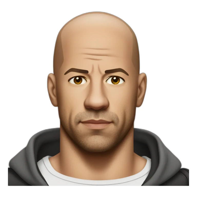 actor vin diesel serious real half body sticker