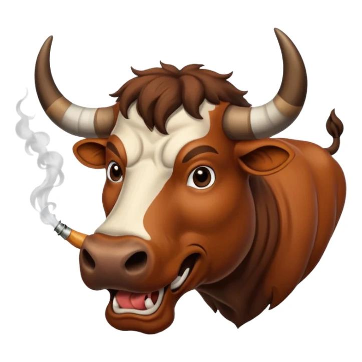 Longhorn Bull blowing smoke out of its nose sticker
