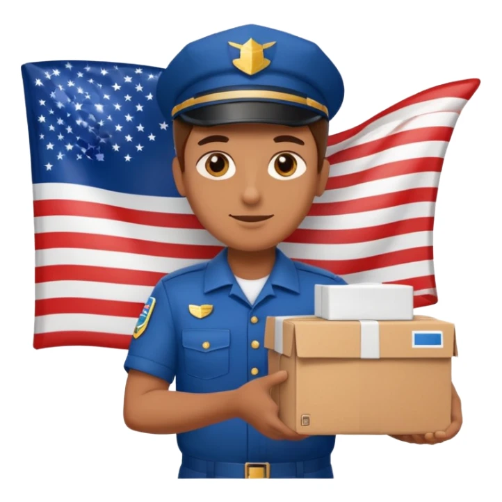 Package Delivey person in usa sticker