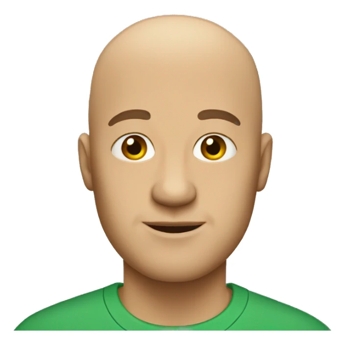 bald man in green shirt sticker