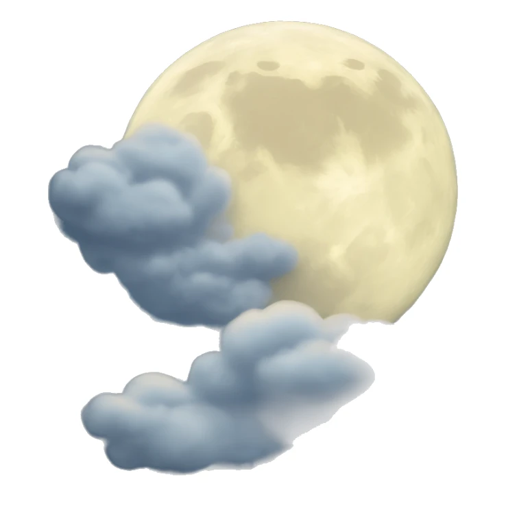 Moon around clouds sticker