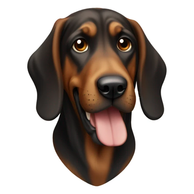 smiling black and brown bloodhound  sticker