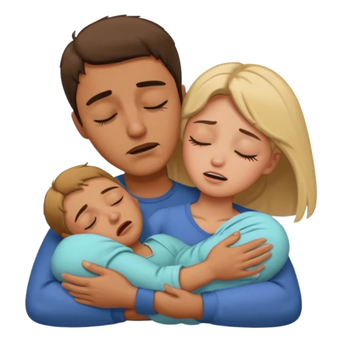 A man holding a sleeping woman in his arms whilst crying  sticker