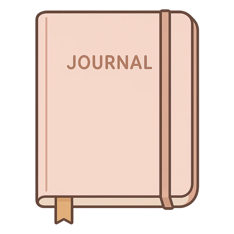flat toon light pink journal sticker