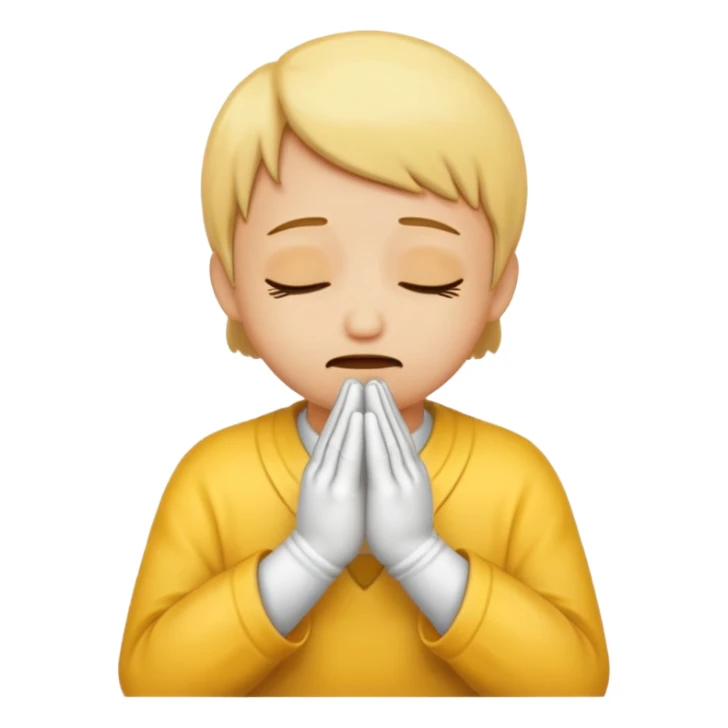 create a emoji of crying with hand in prayer sticker