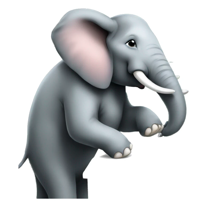 elephant wearing a shirt and a pant writing some equations on black board like a teacher sticker