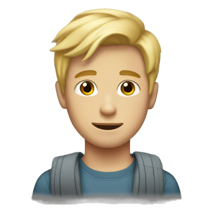American boy with blond hair. 18 years old. full bosy sticker
