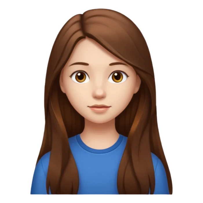 Girl with long brown hair who looks real  sticker