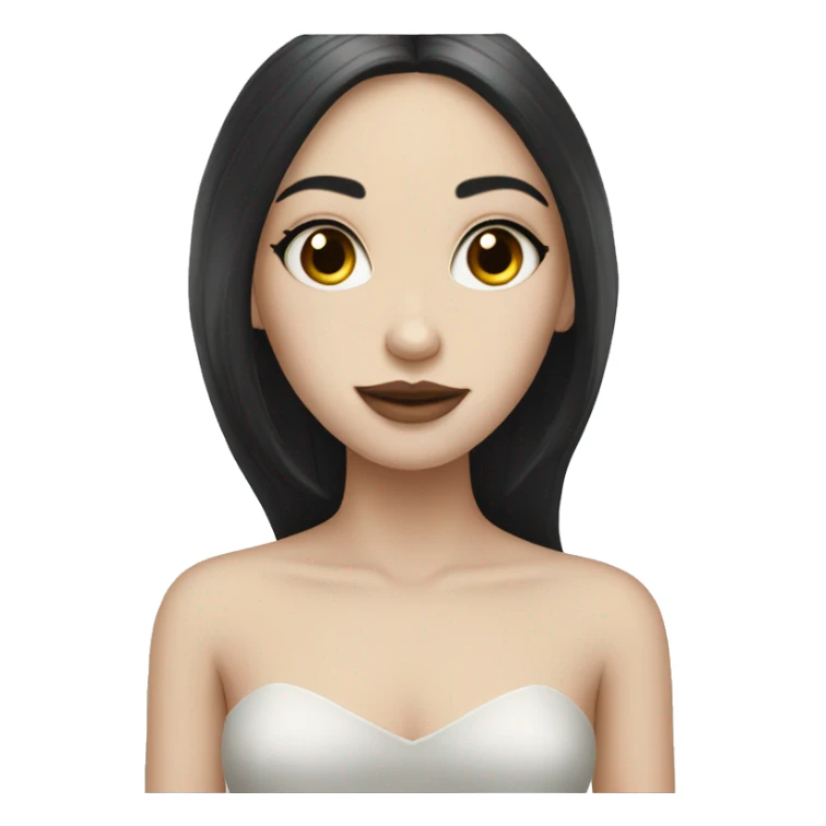 pale girl with long black hair luxury sticker