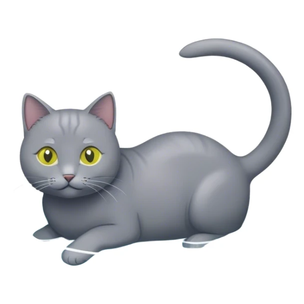 Create an emoji of a grey Chartreux cat swimming in water. sticker