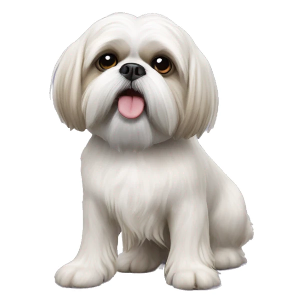 White Shih tzu cross Lhasa apso with one of front legs missing  sticker