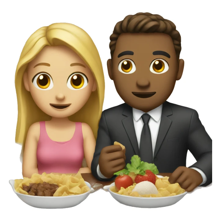 Couple eating sticker