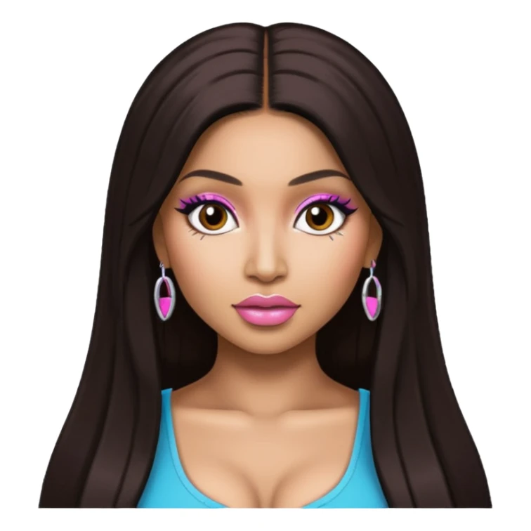 Nicki Minaj with long dark brown hair sticker