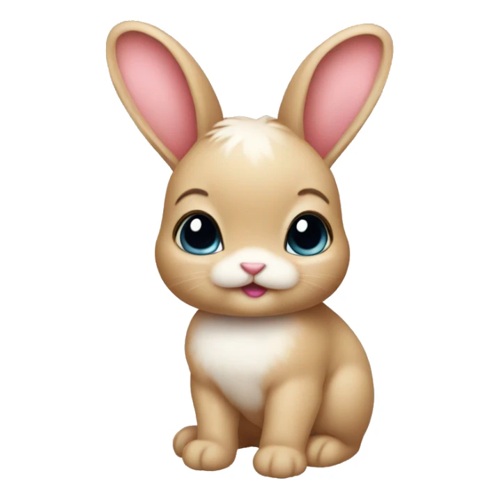 Baby bunny with coquette bow on ear sticker
