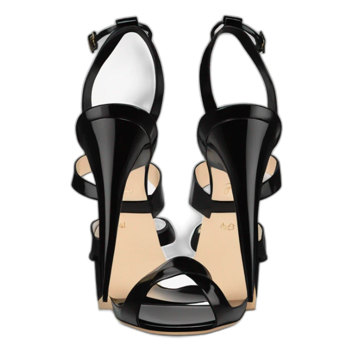 YSL TRIBUTE heels SANDAL black PATENT LEATHER sticker