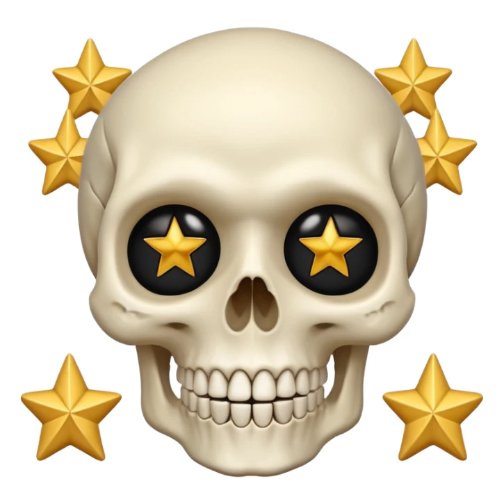 Skull with  big stars in the eyes sticker