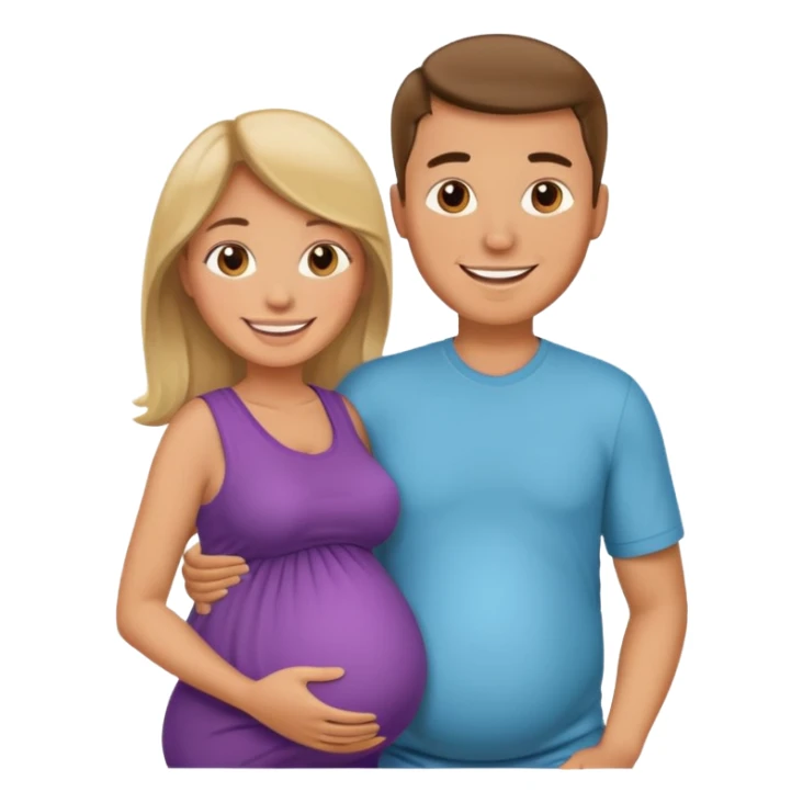 Pregnant man with wife sticker