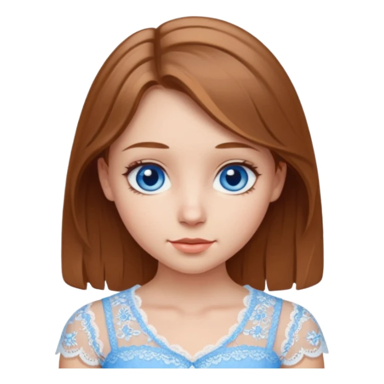 Девушка светло русые волосы, голубые глаза, красивая в светлом кружевном топике sticker