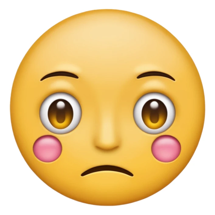 two  round faced emojis not happy stuck together no pink cheeks sticker