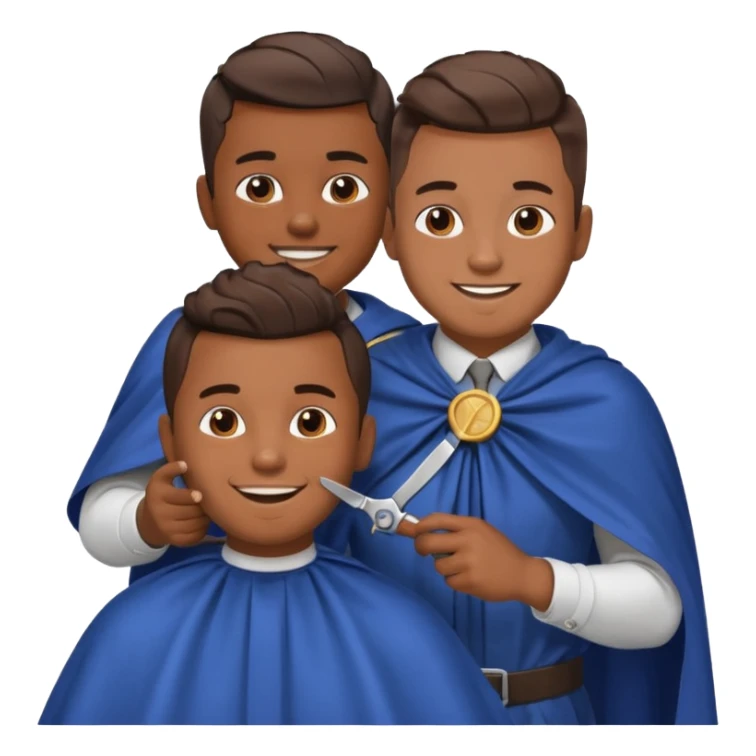 Barber cutting boys hair sticker