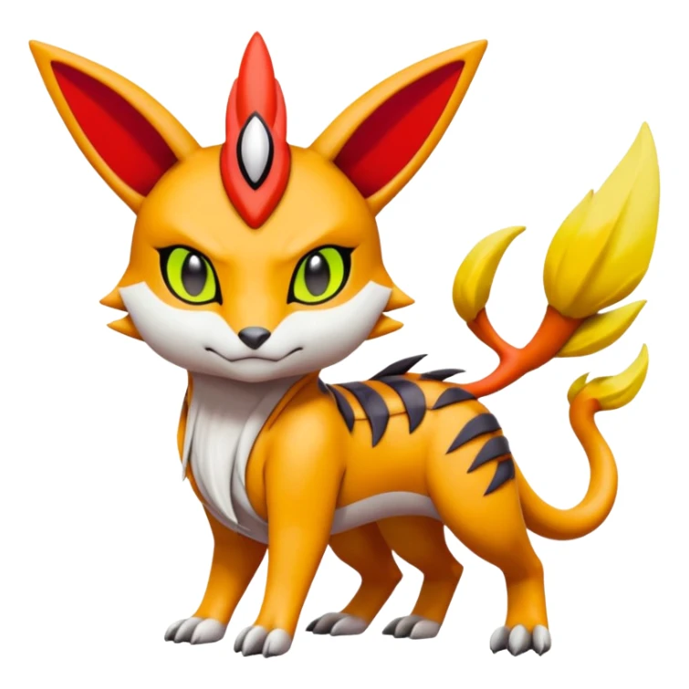 Meloetta-Guilmon-Renamon-Pokémon-Fakémon-creature sticker