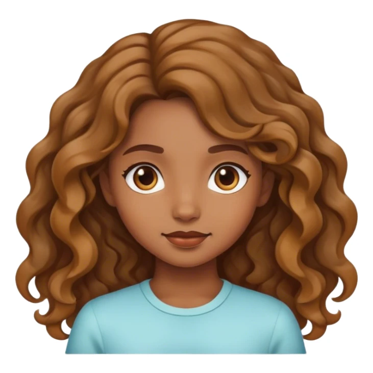 Light brown skin Girl with wavy hair sticker