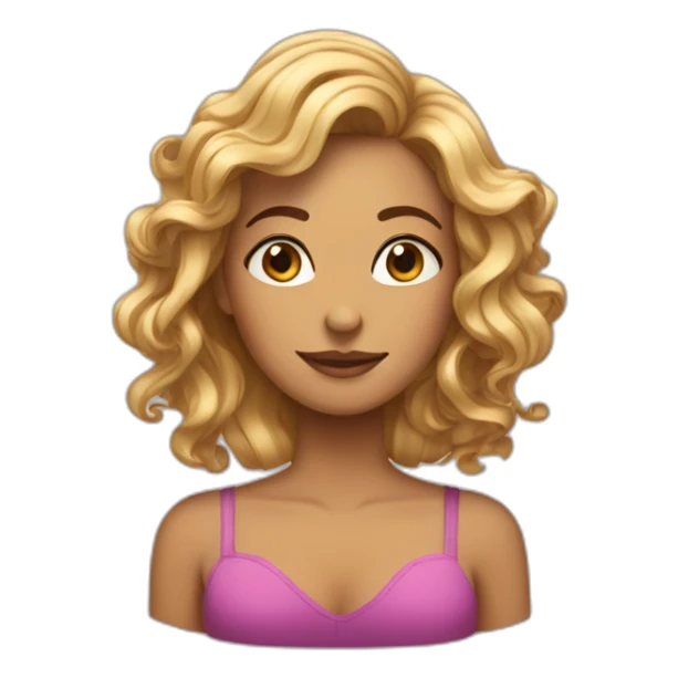 Femme cheveux ondulé ui fait un calin sticker