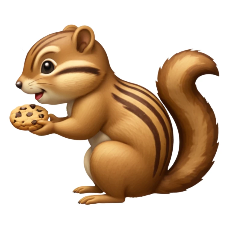 side view of this iphone chipmunk emoji eating cookie; 🍪 use the SAME iphone ios cookies / chipmunk sticker