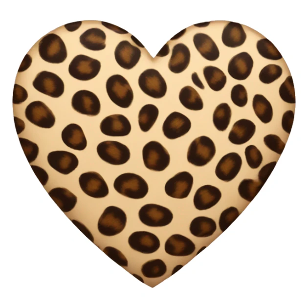 Leopard print heart sticker