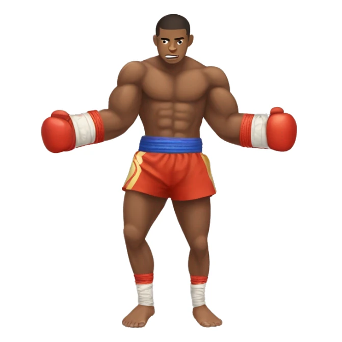 brown skin Muay Thai lean muscle sticker