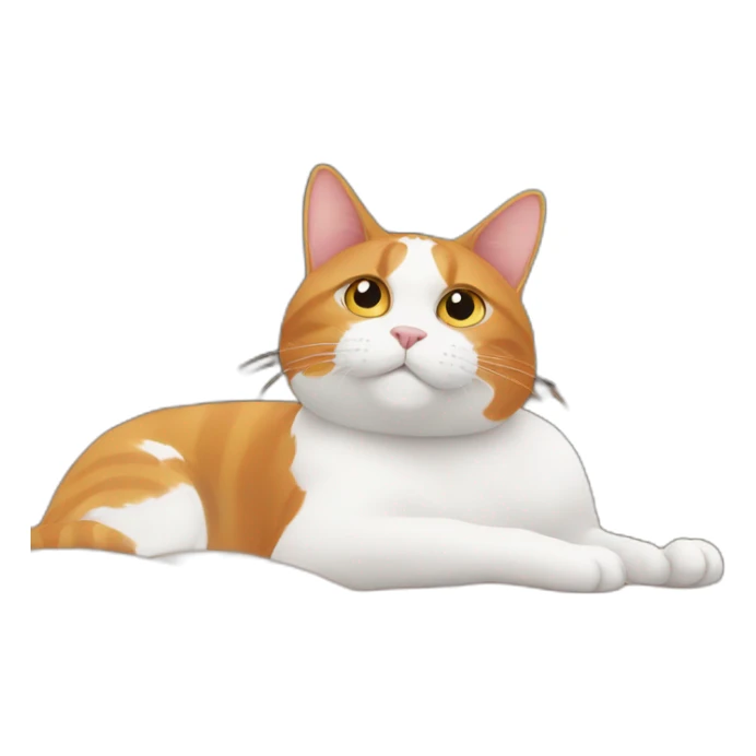 Orange and white tuxedo cat watching tv sticker