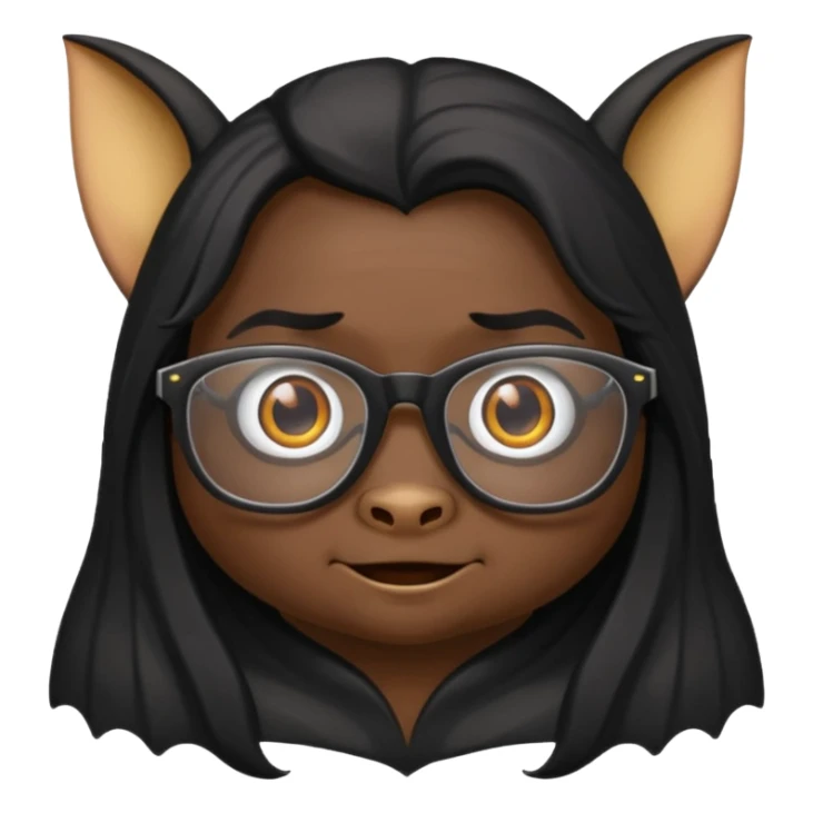 long hair bat with glasses sticker