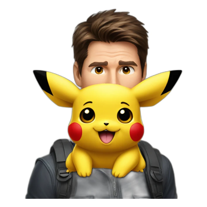 pikachu on tom cruise's shoulder sticker