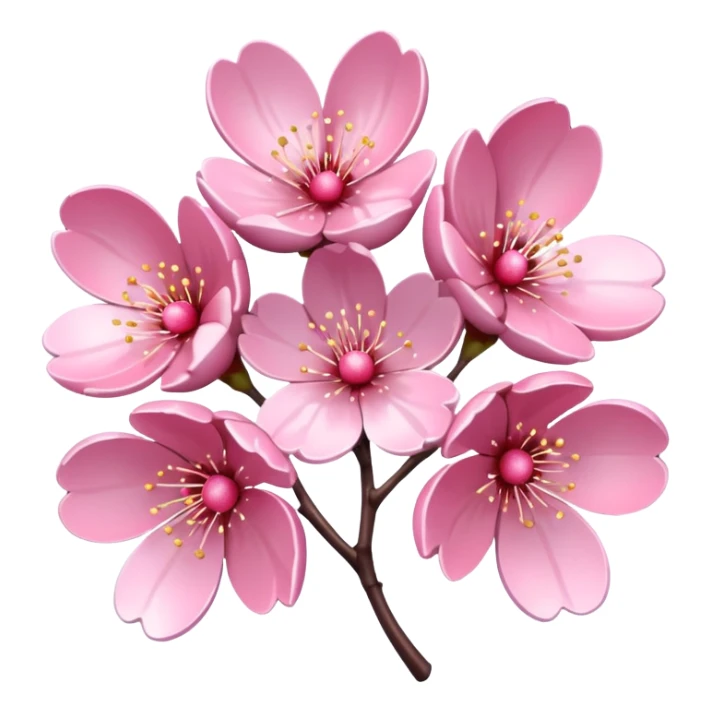 Stylized pink glitter cherry blossom flower (sakura) sticker
