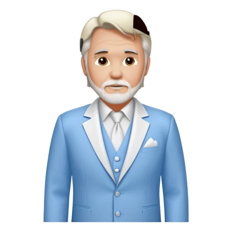 Kenny Rogers with blue dress shirt, white suit jacket sticker