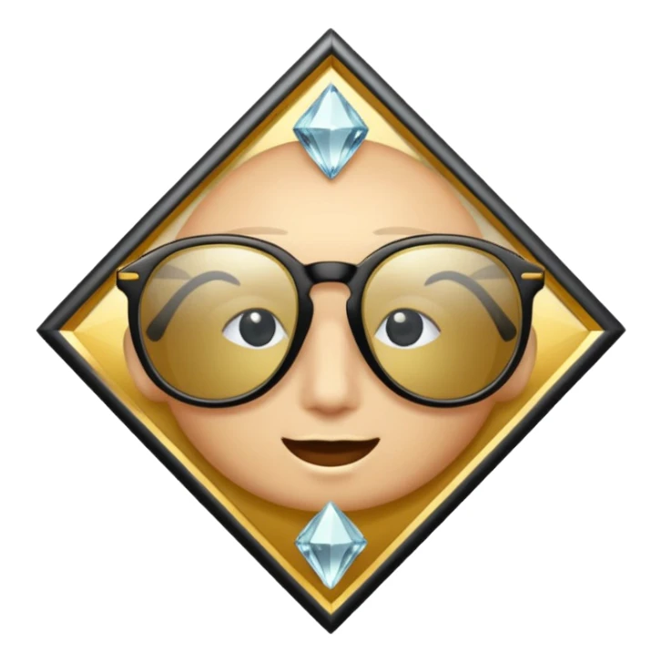 black glasses with diamond and golden in the back sticker