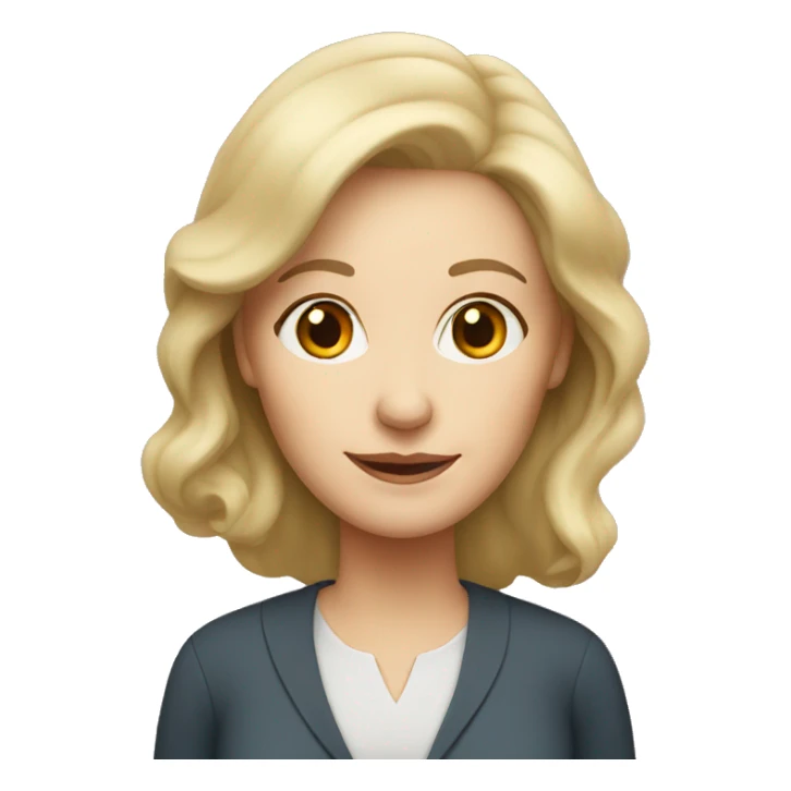 white lady, blonde, 60 years old, school principal, no glasses sticker