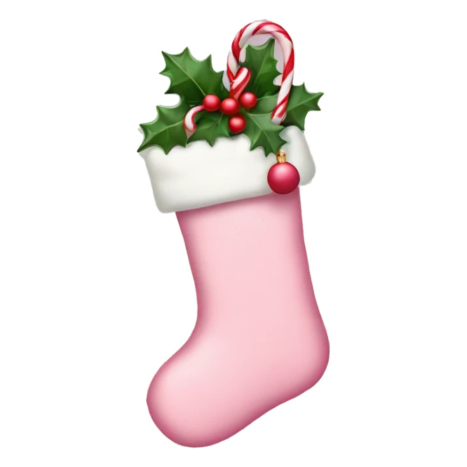 pastel pink christmas stocking with letter N sticker